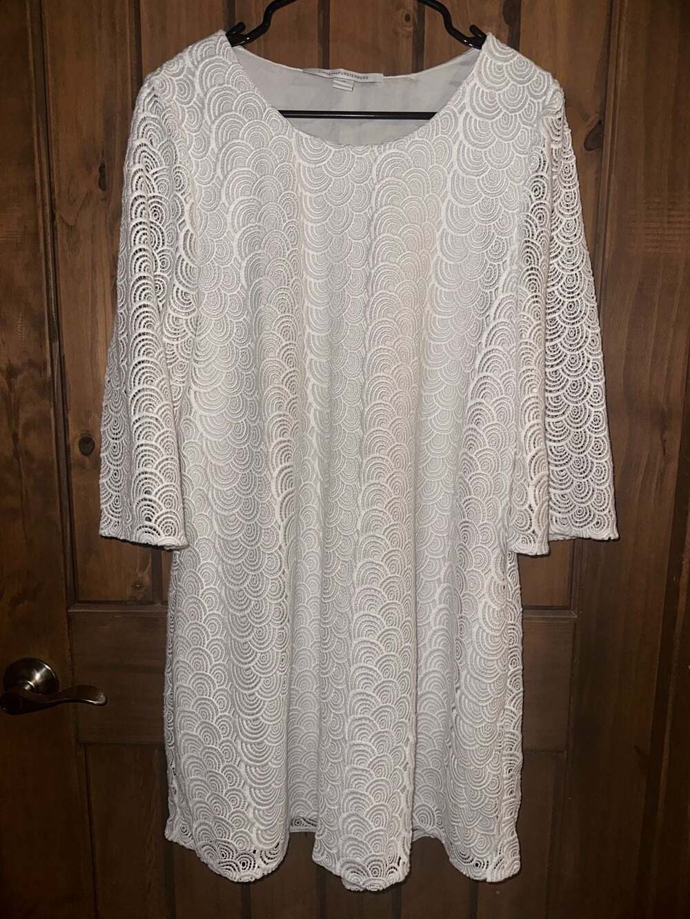 Diane von Furstenberg White Martina Lace Shift Dress Size 12